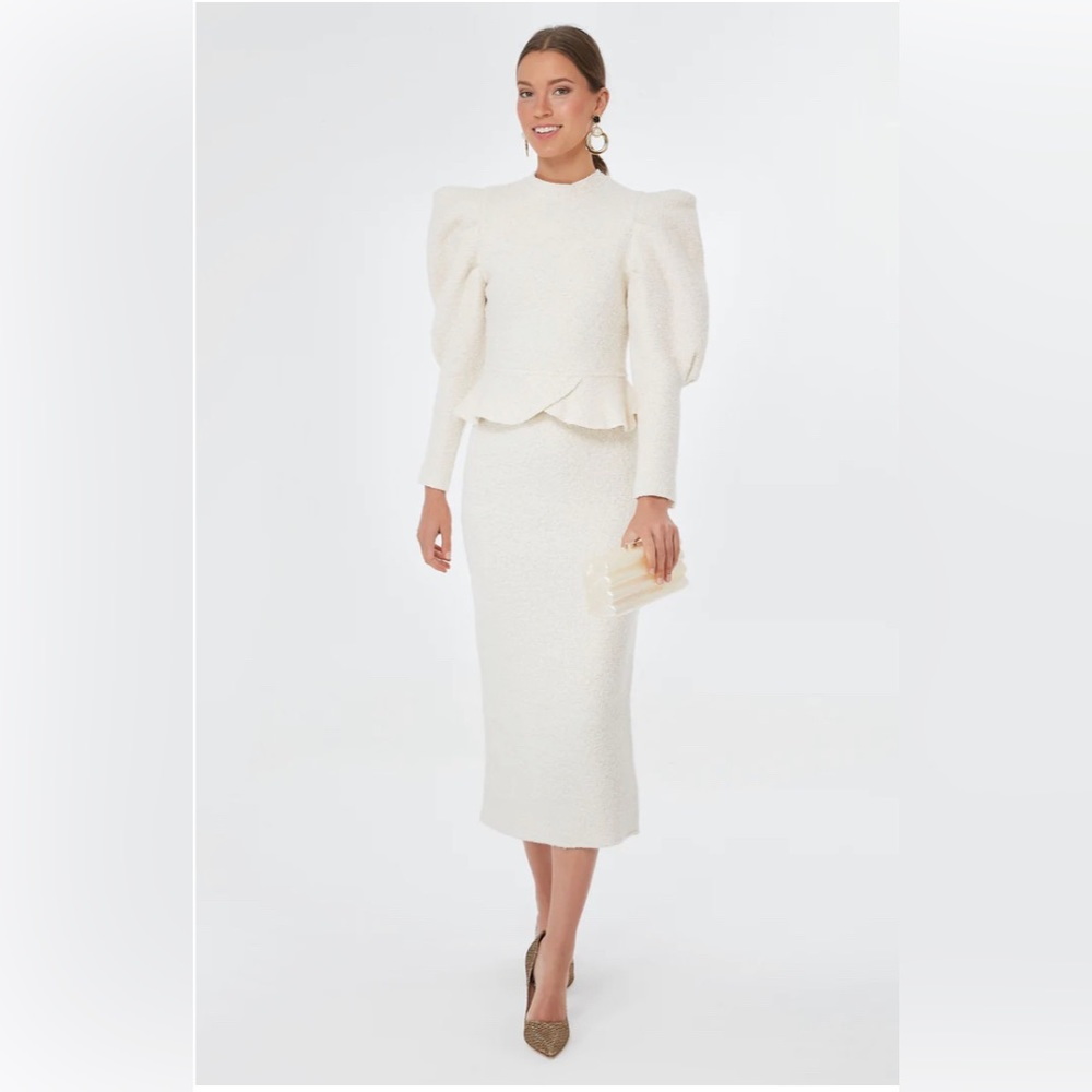 Tuckernuck Off White Camille Sweater Pullover and Skirt Set